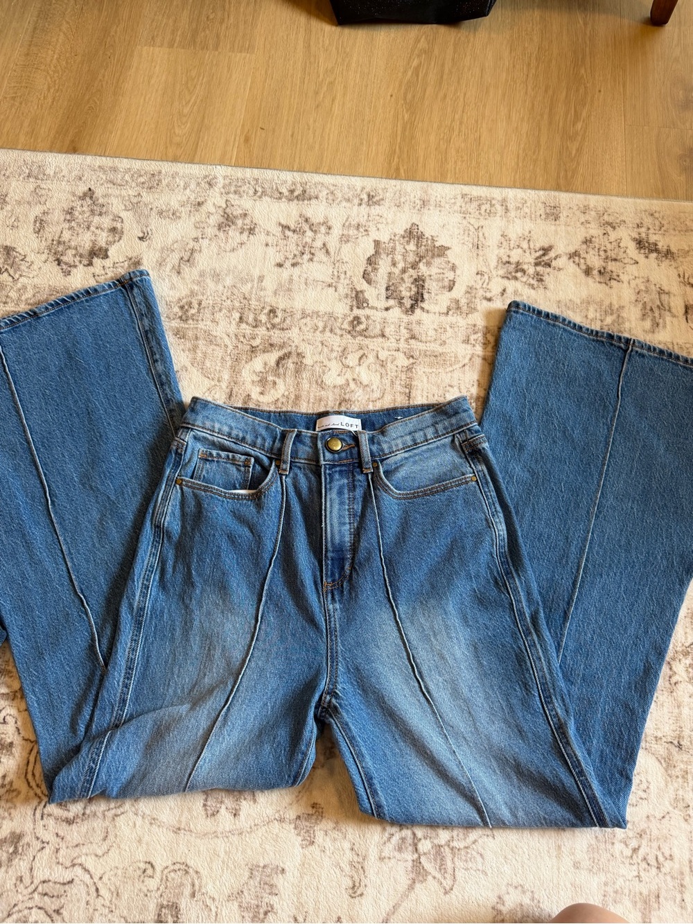LOFT Blue Flare Jeans with Front Seams